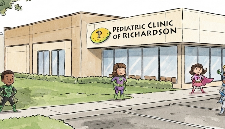 Sketch illustration of Pediatric Clinic of Richardson.