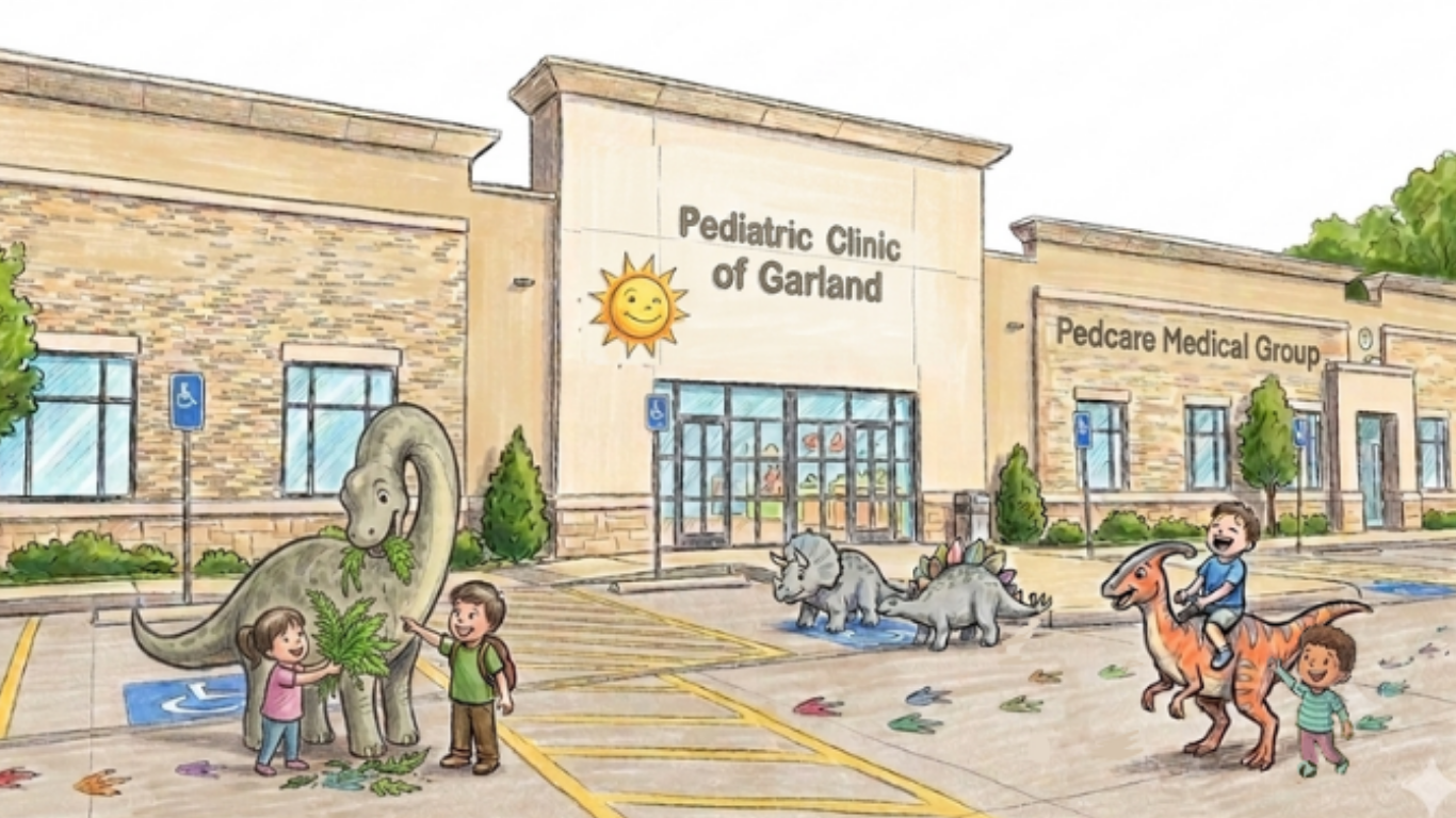 Sketch illustration of Pediatric Clinic of Garland.